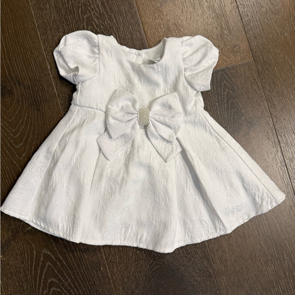 Rare Editions Elegant White Baby Dress